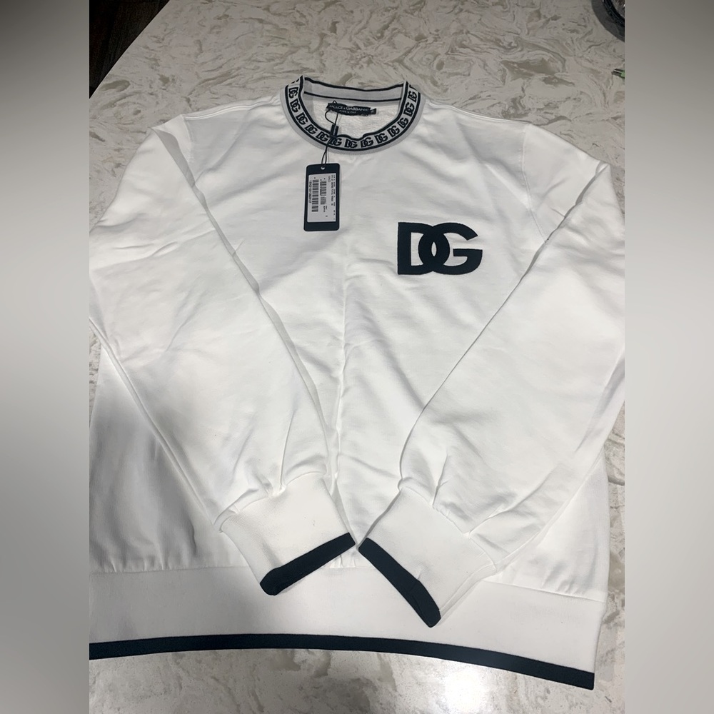 Dolce & Gabbana Jersey round-neck sweatshirt with DG embroidery